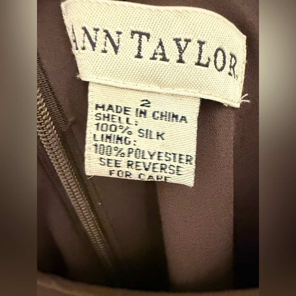 Ann Taylor 100% Silk Brown Sleeveless Maxi Dress - Picture 4 of 4